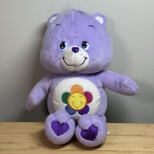 CARE BEARS Harmony Bear 12" Plush 2002 Vintage Stuffed Toy Purple Collectible